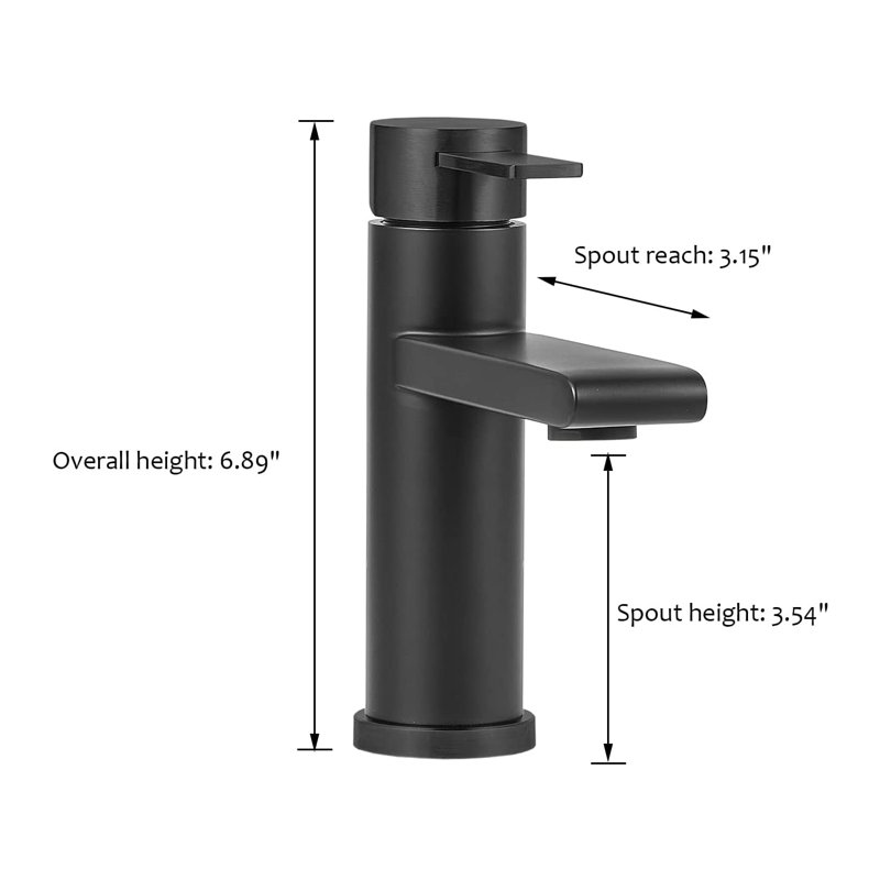 Ufaucet Matte Black Bathroom Faucet, Single Hole Single Handle Vanity